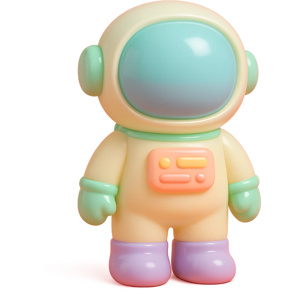 astronaut character in vinyl figure style emoji