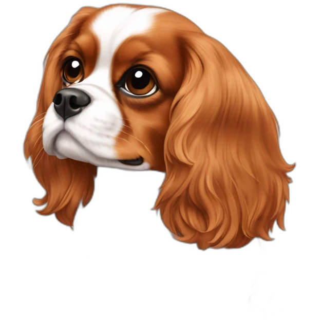 Un cavalier King Charles avec des papillons emoji