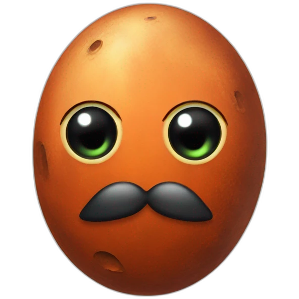 the planet mars with furios eyes and moustache emoji