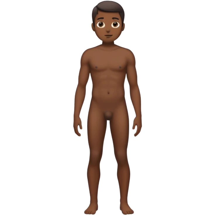 male full body standing naked boobs and peni visible dark skin emoji