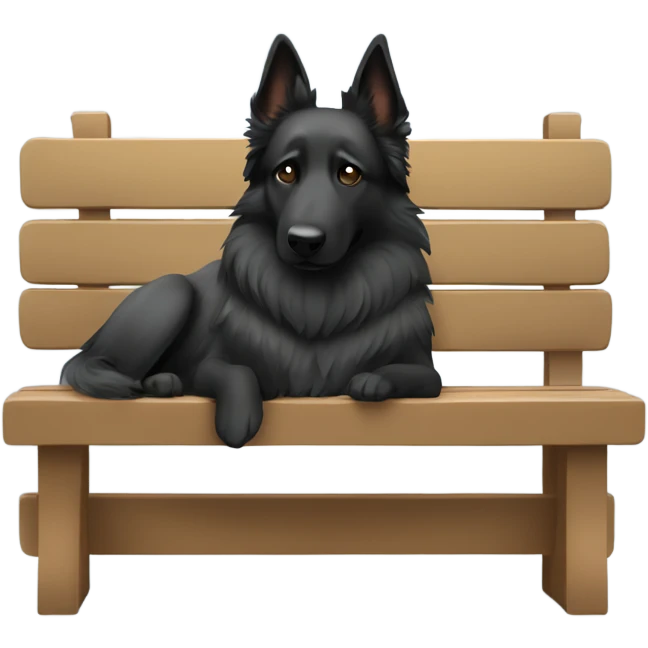 Belgian shepherd dog sleeping in a bench emoji