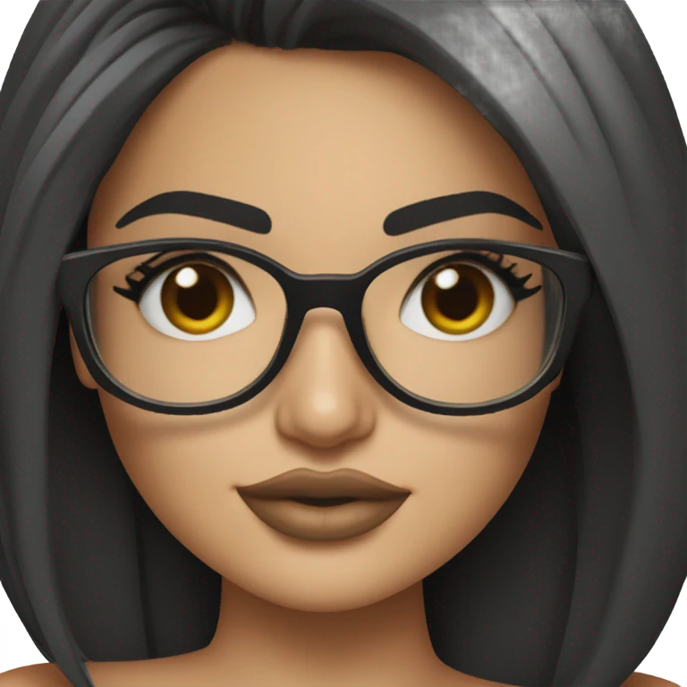 Kylie Jenner Riche wearing glasses  emoji