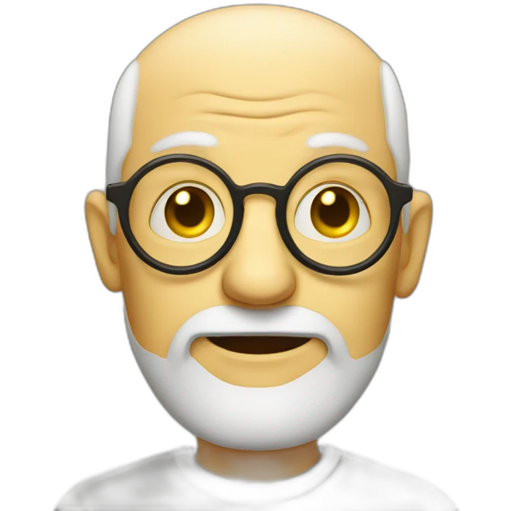 old man with yellow round glasses and and bald spot emoji