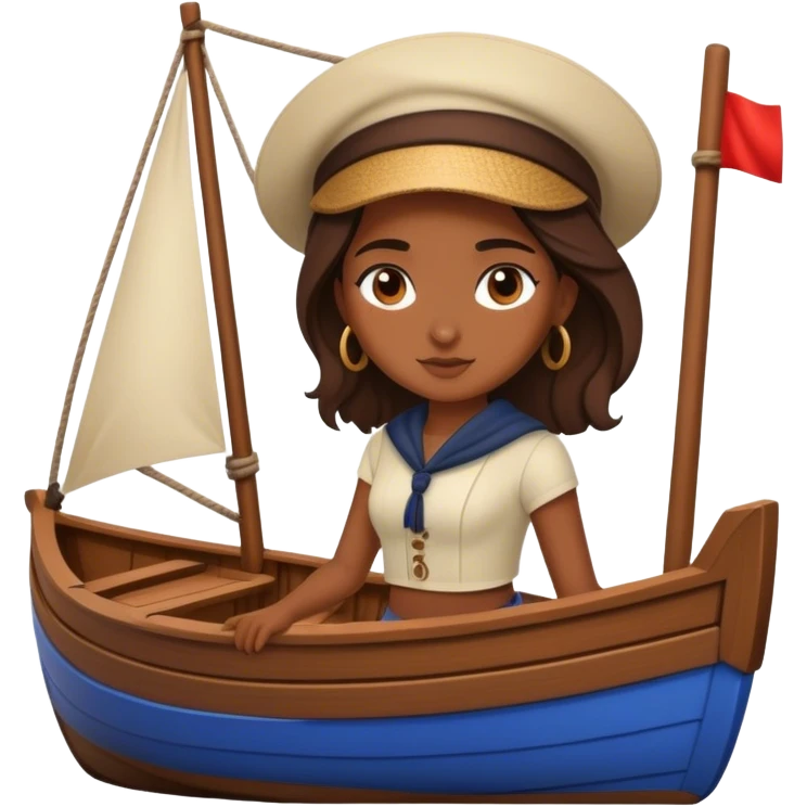 Vaïana sur son bateau emoji