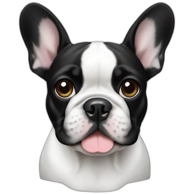 french bulldog black and white emoji