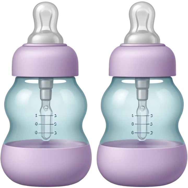 two soft silicone baby bottle nipples side by side, rounded bulb shapes, wide bases for attachment, slightly translucent, smooth clean finish, gentle curves, light neutral or pastel tones, soft lighting, subtle shadows, no bottle or packaging emoji
