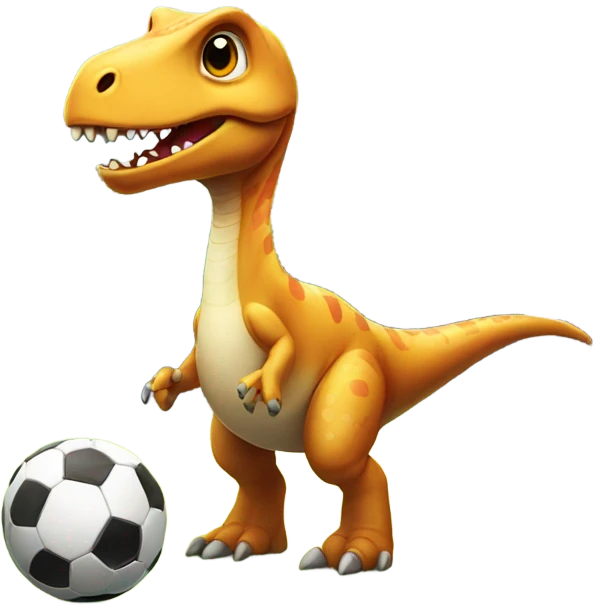 Dino plays soccer  emoji