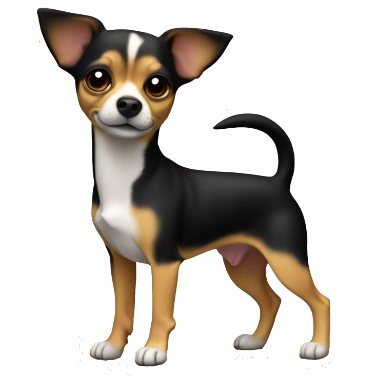 Chihuahua jack russel dog, black & tan full body  emoji