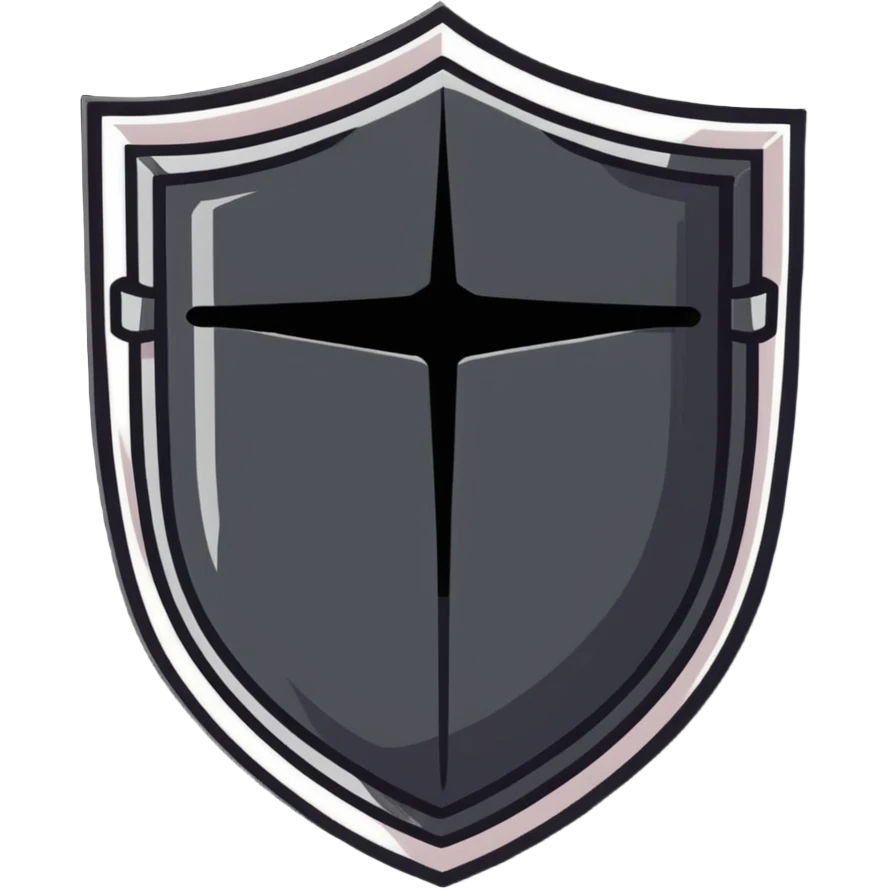 cartoonish sticker of a shield and uzi emoji