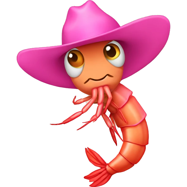Shrimp with a pink cowboy hat emoji