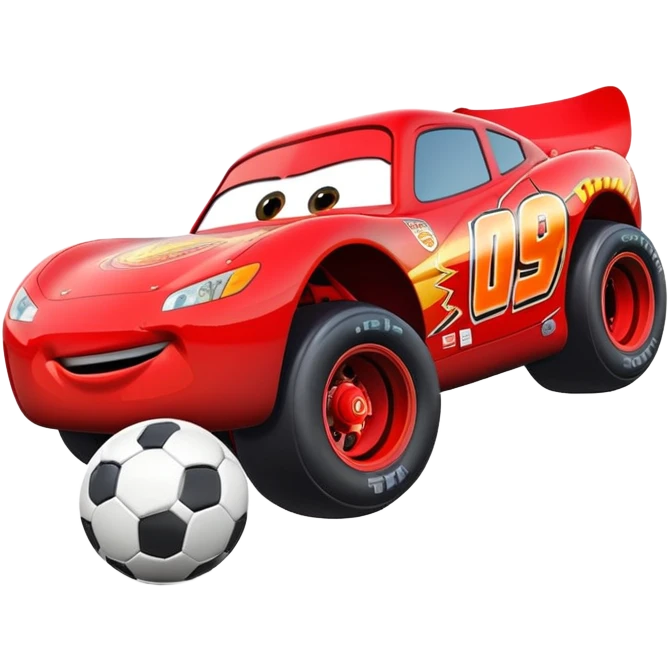 lightning McQueen machine with a ball emoji