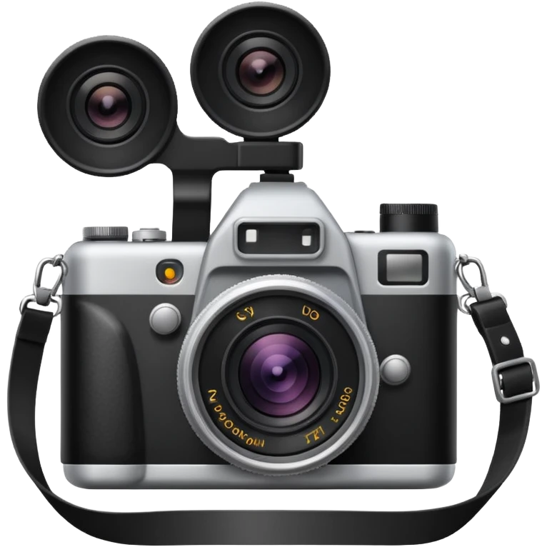 The camera has an additional strap emoji