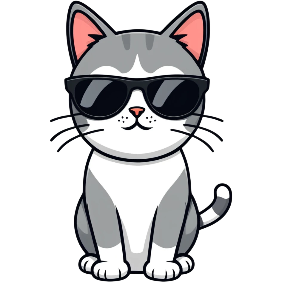 Cat with sunglasses emoji