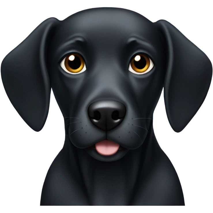 Medium sized black dog with little white spots  emoji