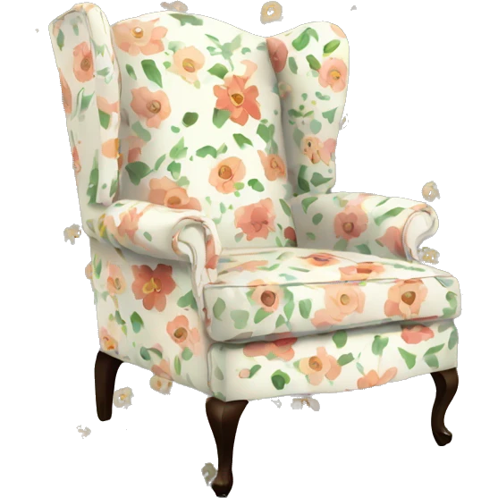 Floral printed wingback chair  emoji