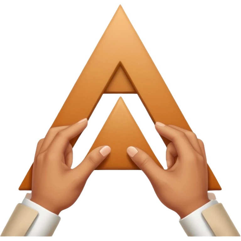 Only both hands doing a triangle gesture, no face emoji