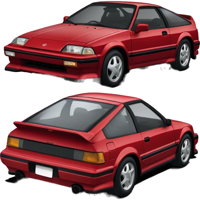 89 red Honda crx si with aluminum wheels  emoji
