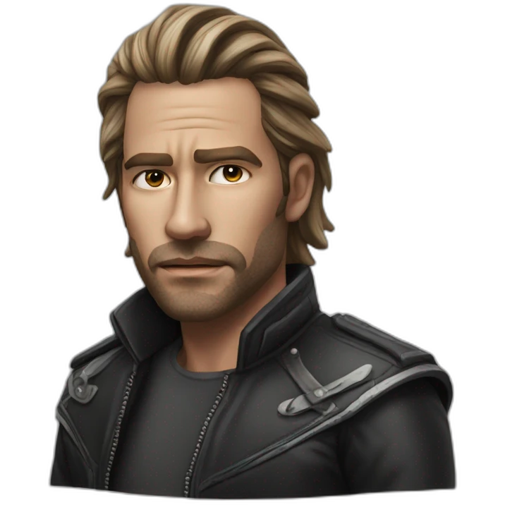 Badass harly rider hyper realistic man face emoji