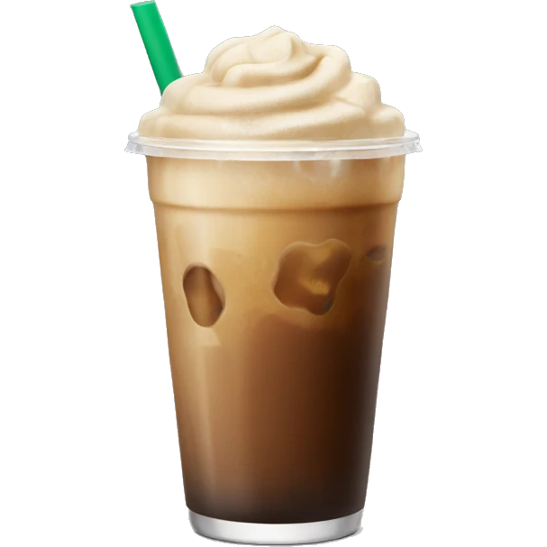 Starbuck ice coffee with ice cubes emoji