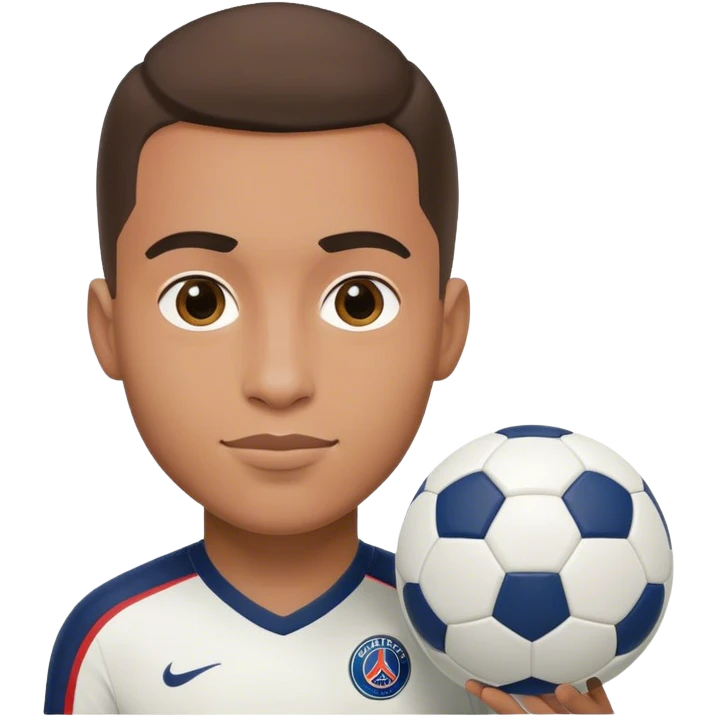 joueur du psg avec un ballon emoji