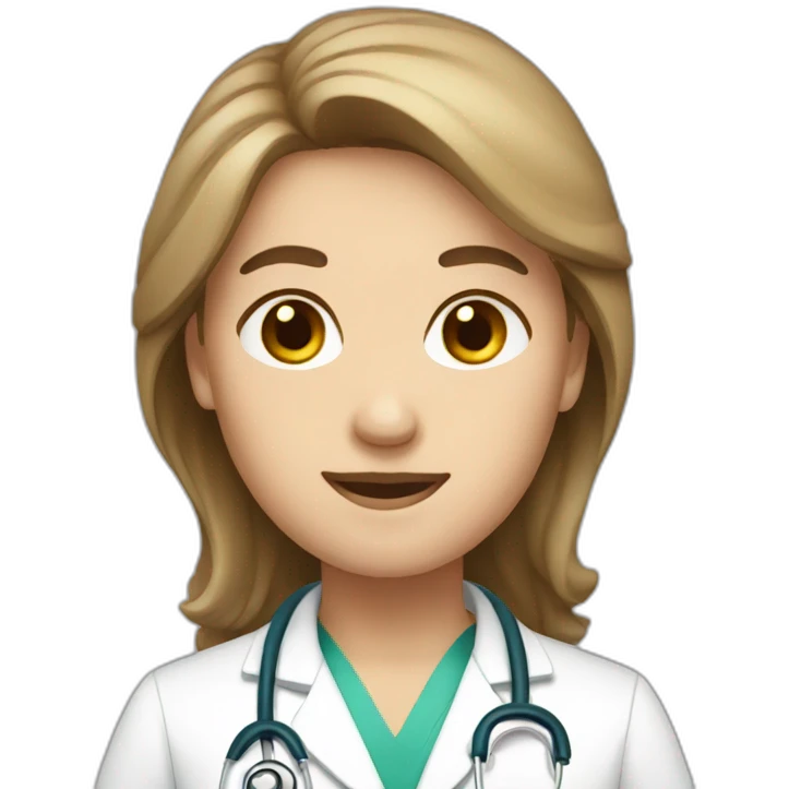 White brown hair Doctor emoji
