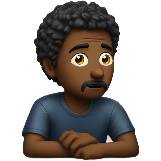 Man sitting in a bar/restaurant sitting at a high top table staring into the corner of the restaurant with a small tv looking hopeless  emoji