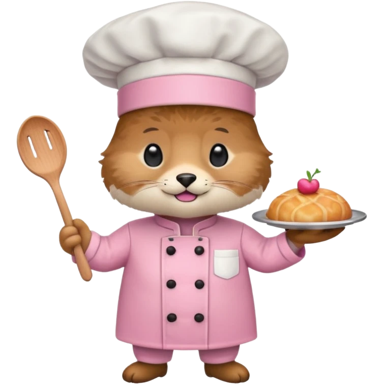 animal with pink chef costume emoji