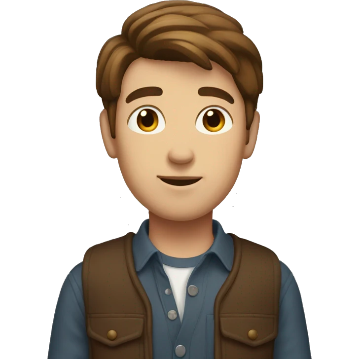 tall boy standing with brown hair  emoji