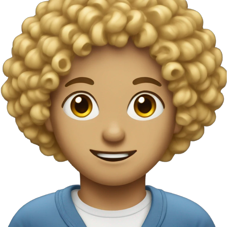 92i with curly hair and false eyelashes emoji