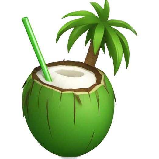 green coconut with a straw emoji