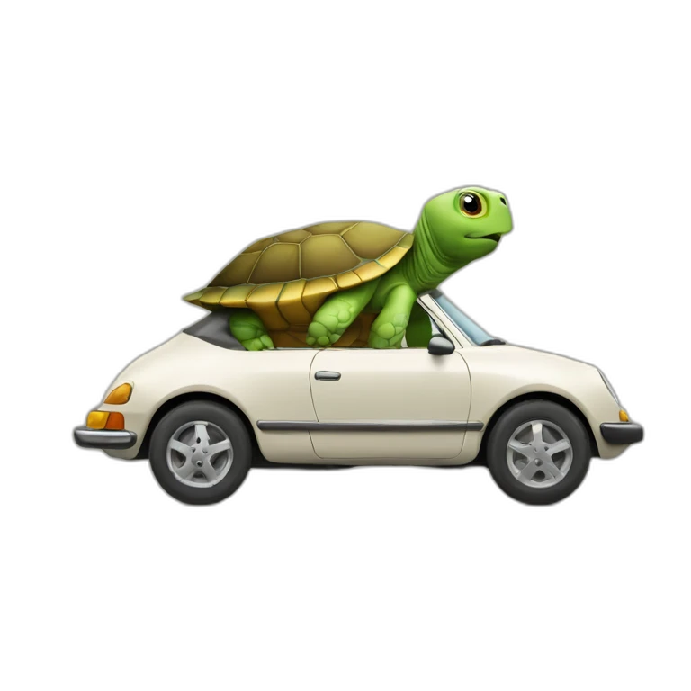 Une tortue dans une voiture emoji
