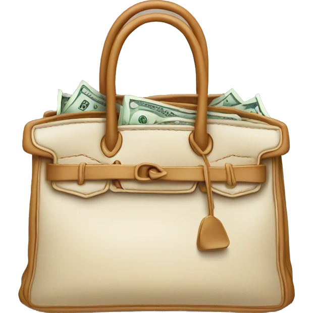 Birkin bag filled with money  emoji