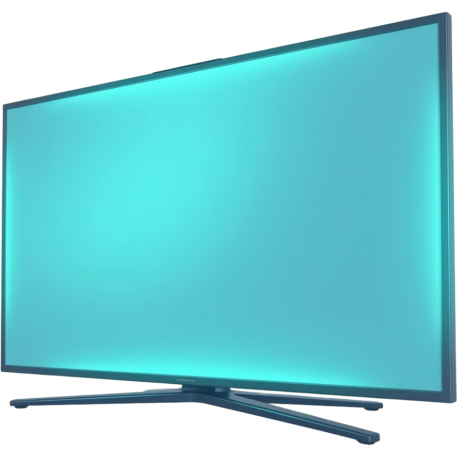 soft blue green led smart tv 23 inch, transparent background inspired by barbie colour pallete emoji