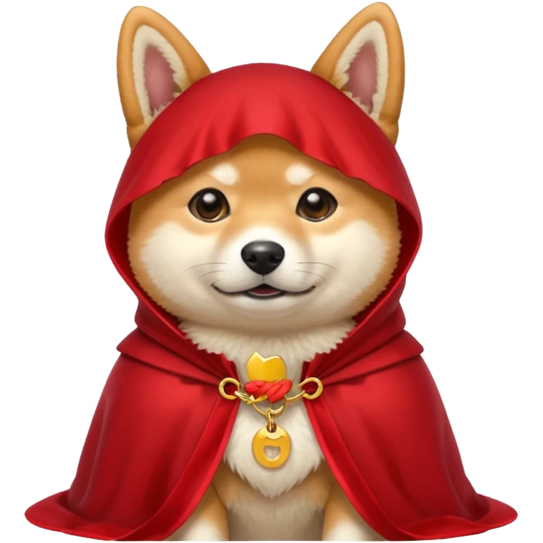 Shiba Dog in red collar cloak emoji