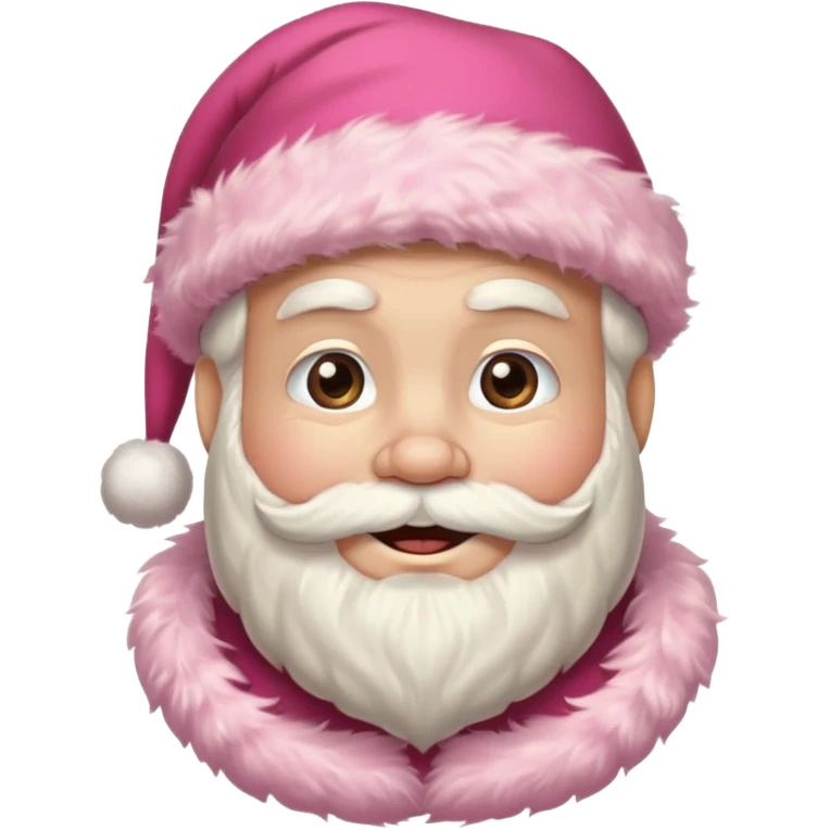 santa with pink fluffy hat without a beard emoji