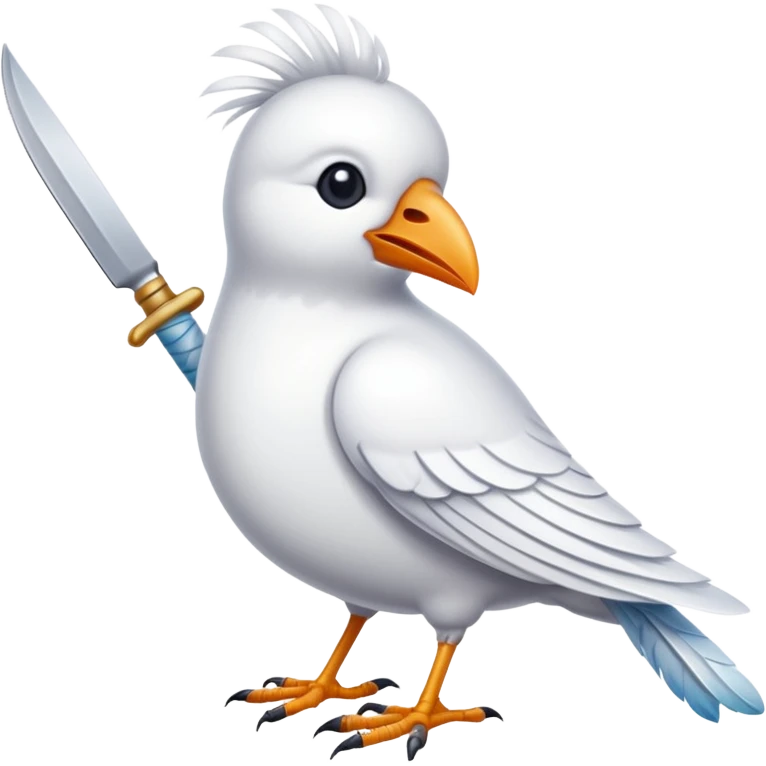 White Bird fly with knife emoji