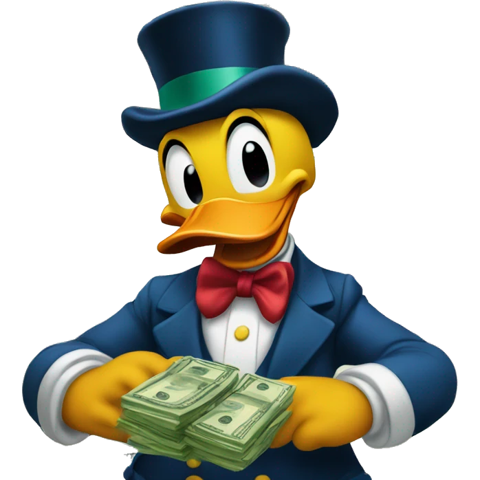Donald Duck with money emoji