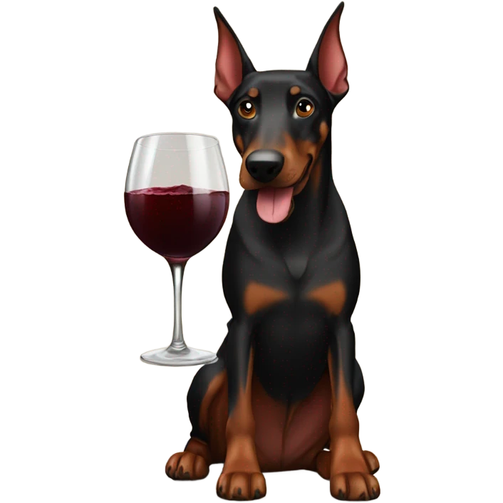 Red wine and doberman emoji