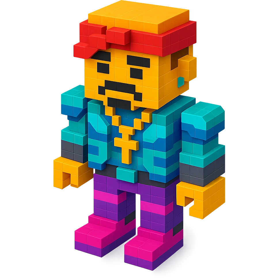 Lego 2Pac in a futuristic outfit emoji