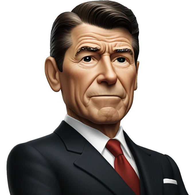 photorealistic Ronald Reagan serious emoji