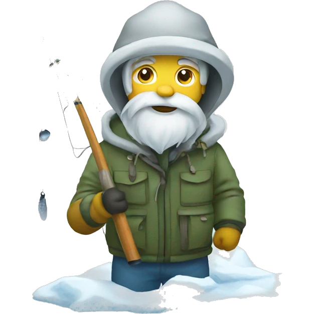 winter fishing snow emoji