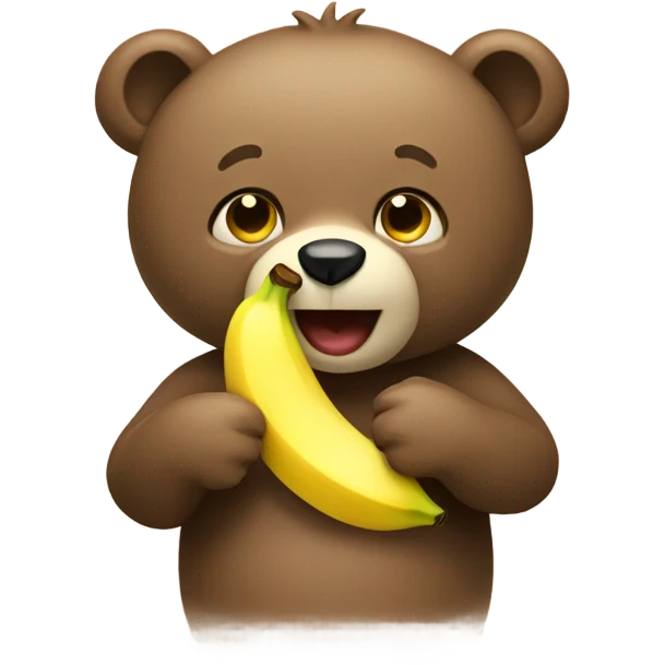 Bear eating a banana emoji
