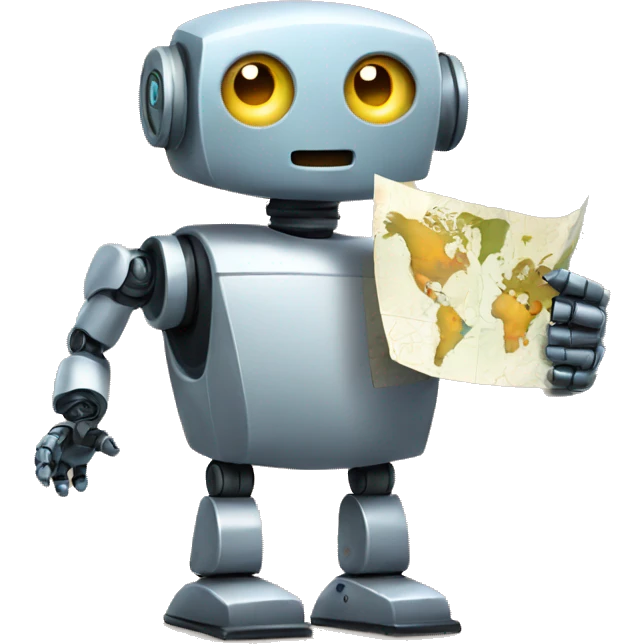 Robot with map in his hand emoji