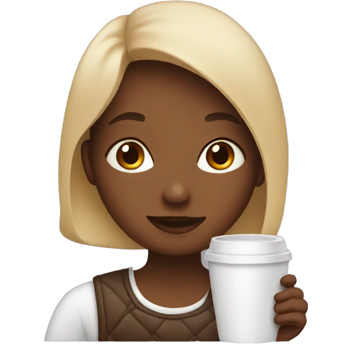 Girl drinking coffee emoji