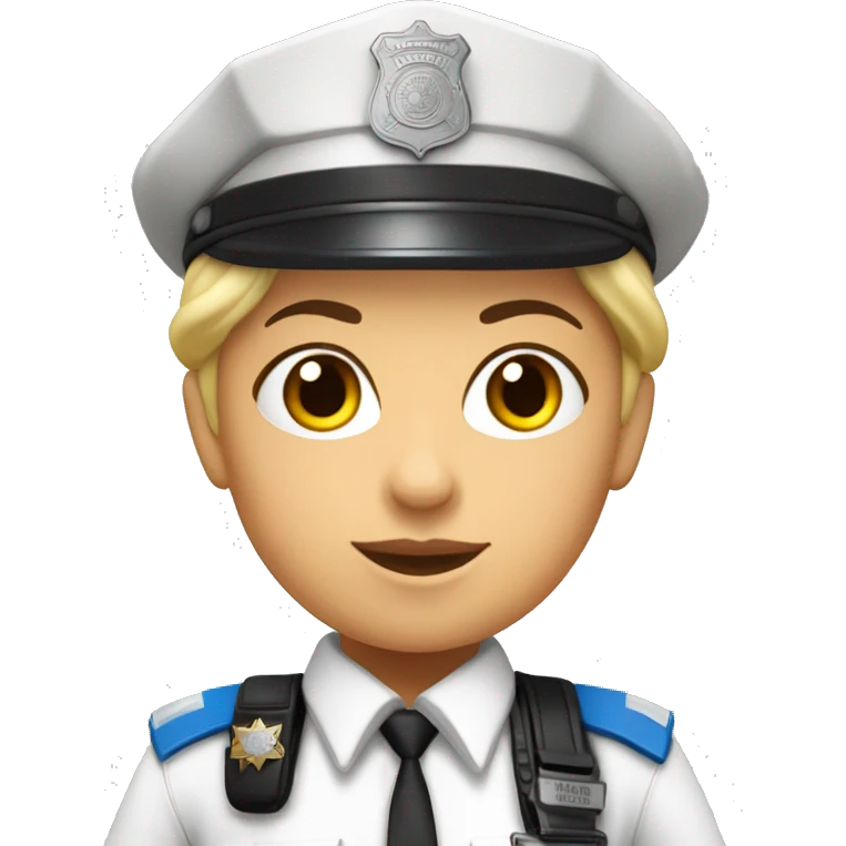 Mujer policía local piel blanca y pelo moreno  emoji