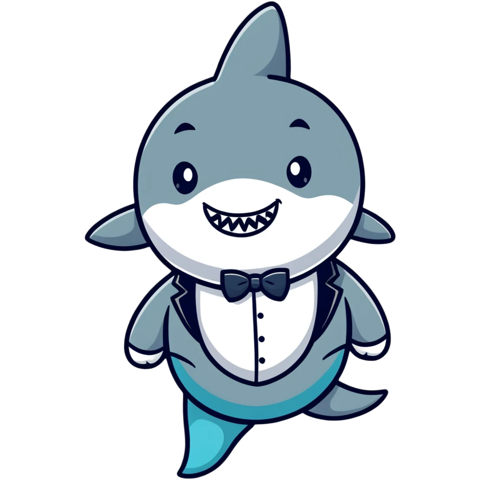 shark wearing a tuxedo emoji