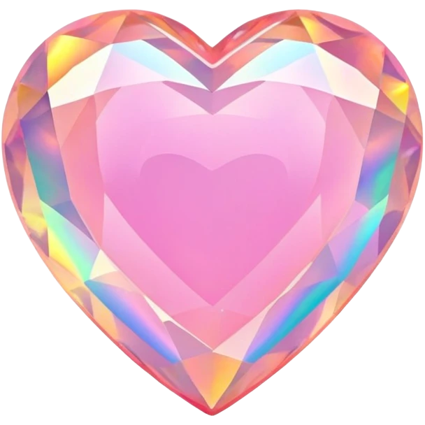 Heart cut pink fire opal gemstone with holographic rainbow plays of fire and brilliance emoji