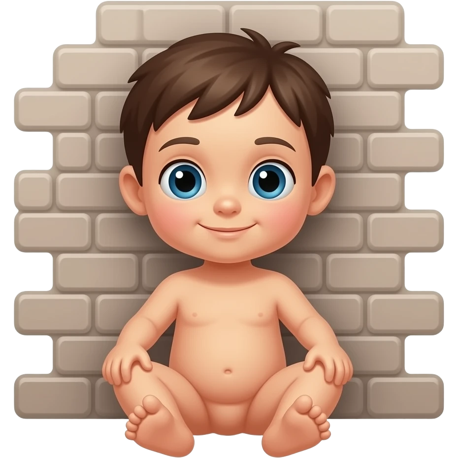 Toodler naked bricked up in her priavte organ boy emoji