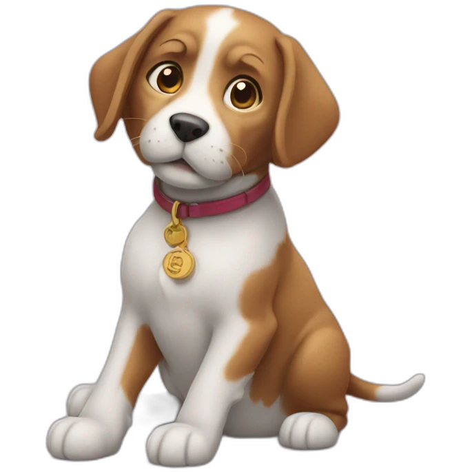 Un chat sur un chien emoji