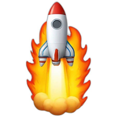 rocketship on fire emoji